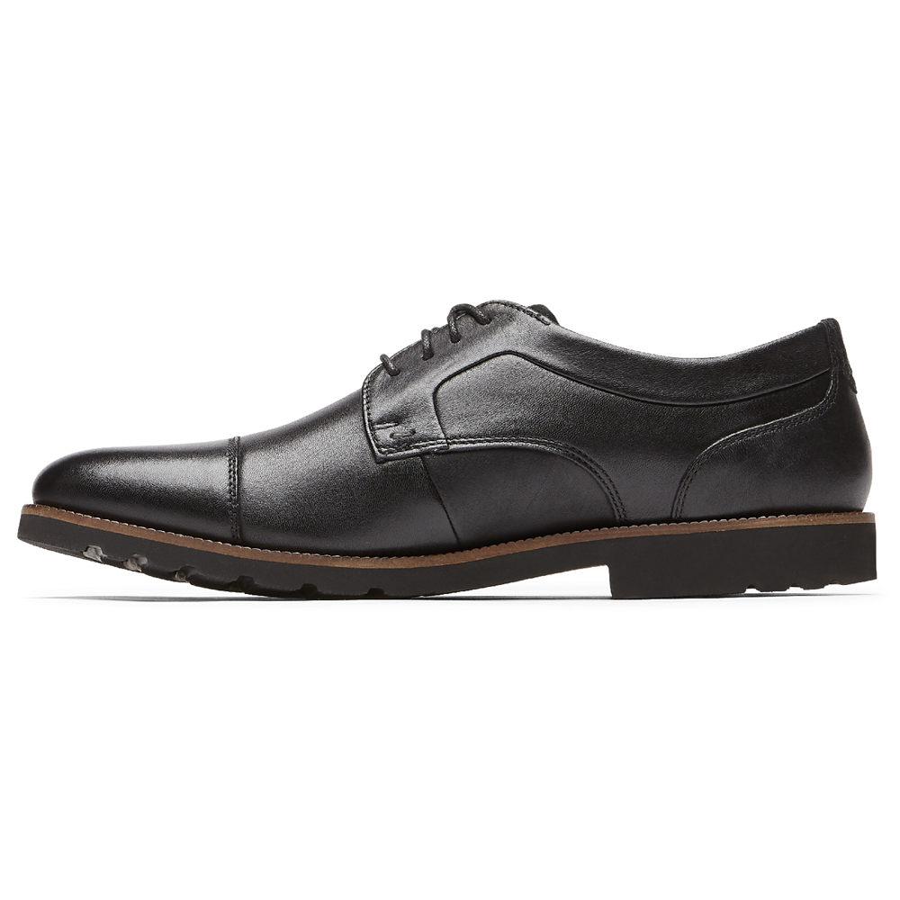 Rockport Singapore Mens Oxfords - Sharp & Ready 2 Cap Toe Black - FQ0641297